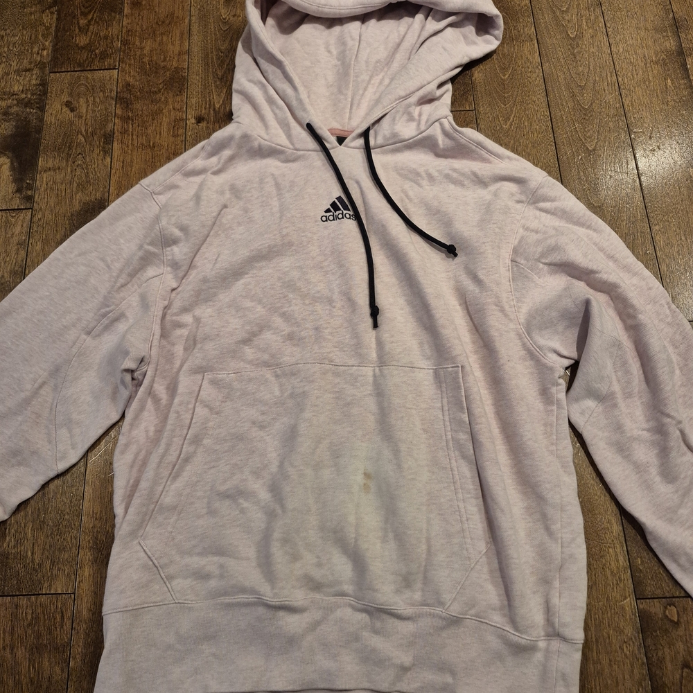 Adidas Light Pink Hoodie with Drawstring